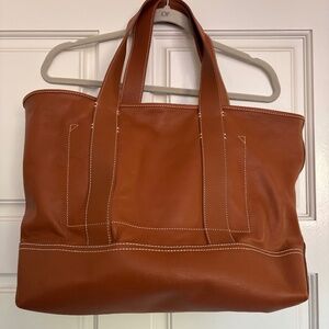 J. Crew Tan Leather Tote Bag
